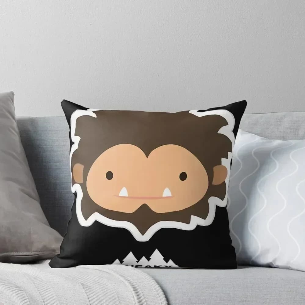 Sneaky Sasquatch Head Throw Pillow cushions Sofa cushion