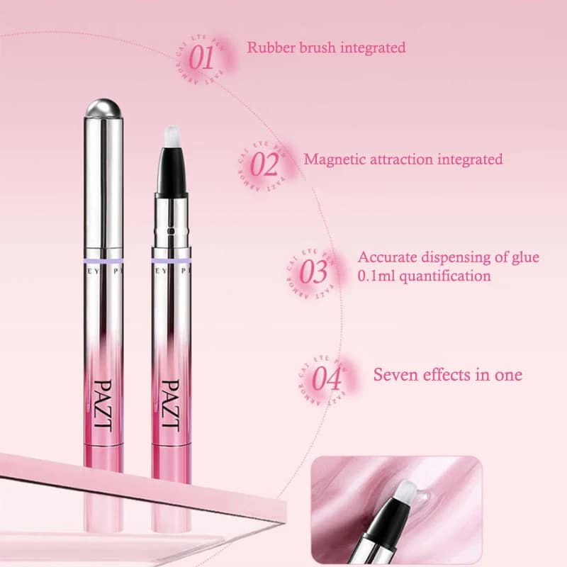 Penna magnetica 6 in 1 effetto occhio di gatto per unghie, strumento per manicure all-in-one con perline magnetiche, penna per nail art senza sforzo.