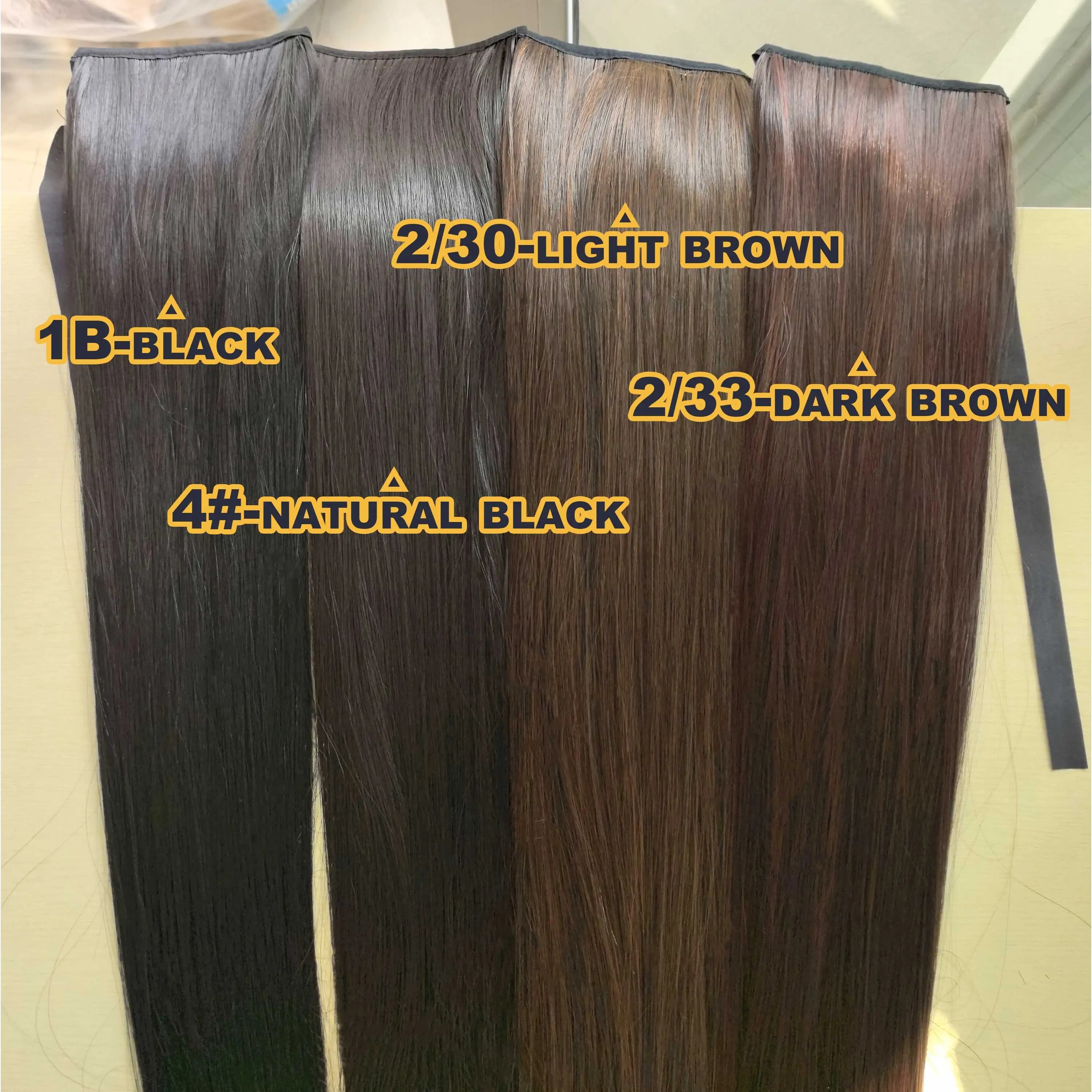 Extensions horse tail long straight 22 inch natural black wrap around the piece of synthetic hair Ribbons for horsetail hair for women girl