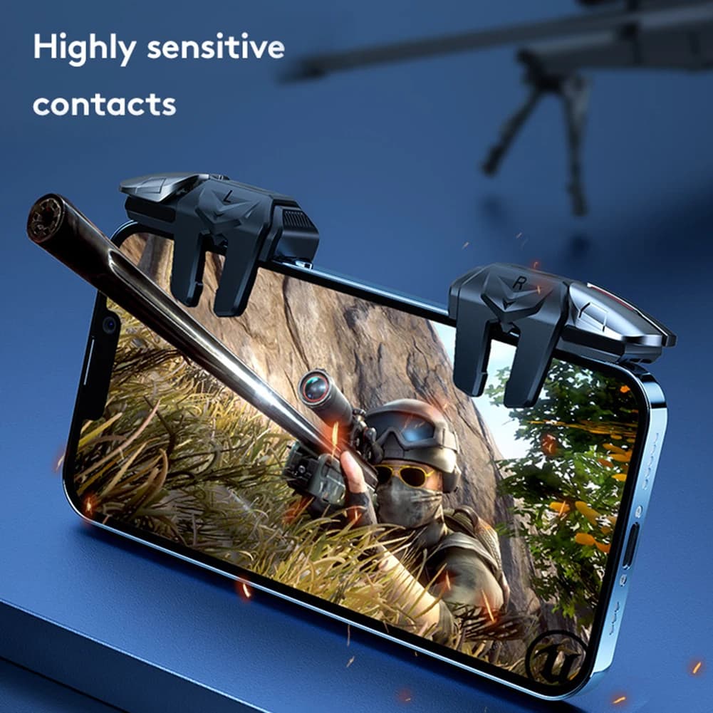 2pcs 6 Finger Gaming Trigger Latency-Free Control for PUBG Game Physical Buttons Game Controller for Ios Android Mobiles Phones