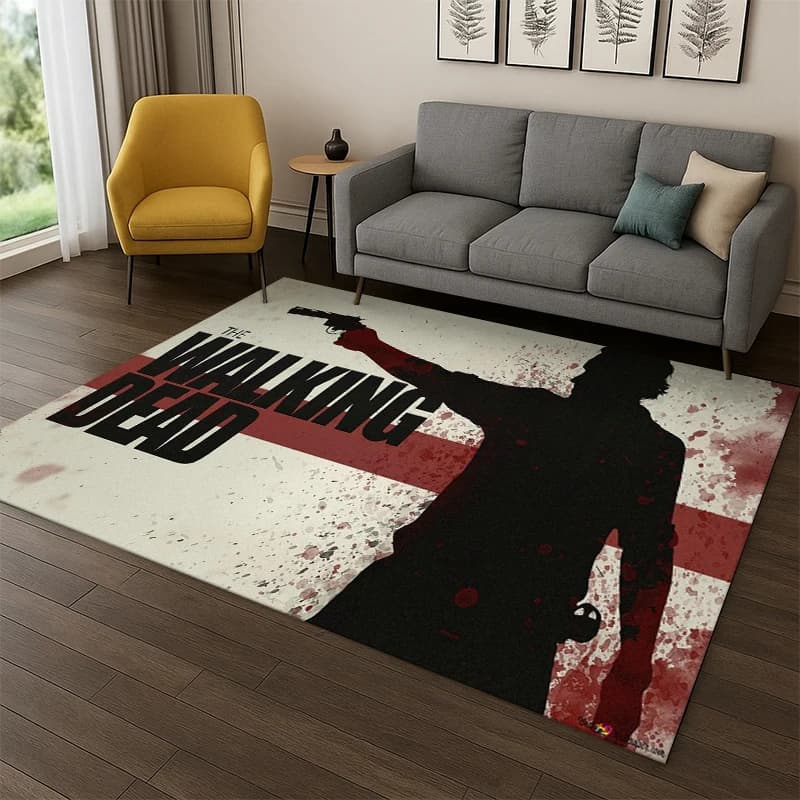 Tappeto classico The Walking Dead Rick Daryl Horror TV per camera da letto, soggiorno, divano, zerbino, decorazioni per la casa, tappeto per bambini, antiscivolo