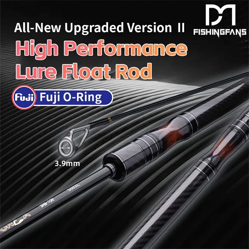 FISHINGFANS ORCA FUJI OR GUIDE Fishing Rod with Carbon Handle, GALATAMA Big Rings, for Carpa and Spigola, Spinning 1.8m 1.98m 2.13m 2.43m L ML