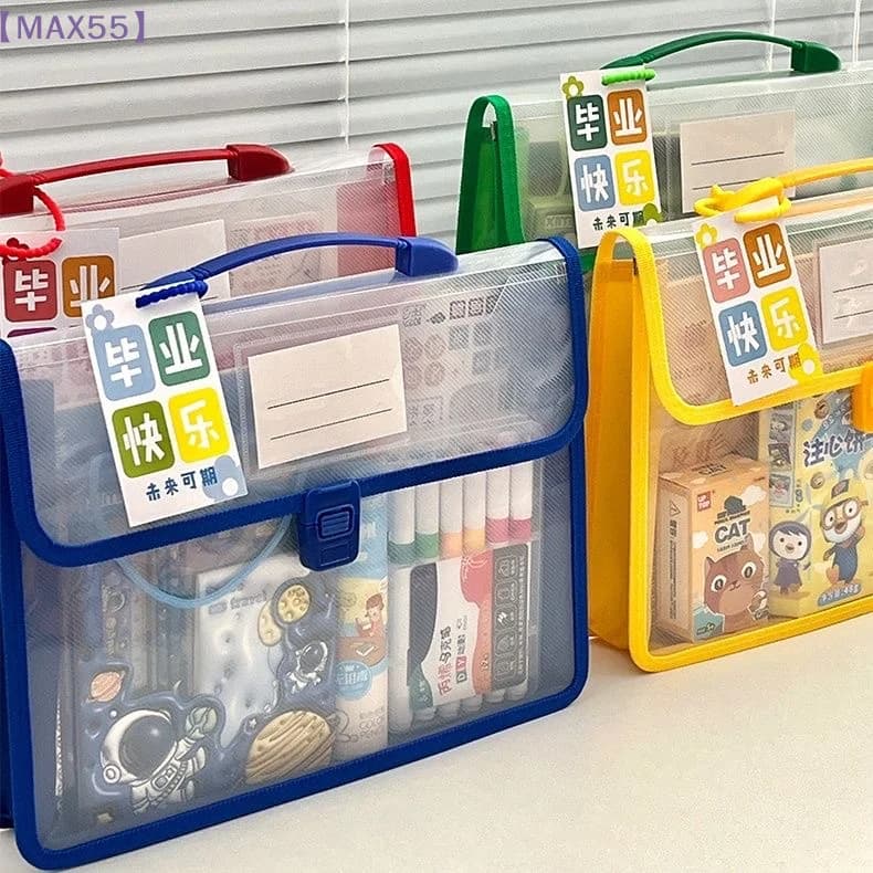 【MAX-55】Borsa portadocumenti A4 con bottone a pressione, borsa portadocumenti di grande capacità, borsa per riporre documenti, organizer per documenti, materiale scolastico