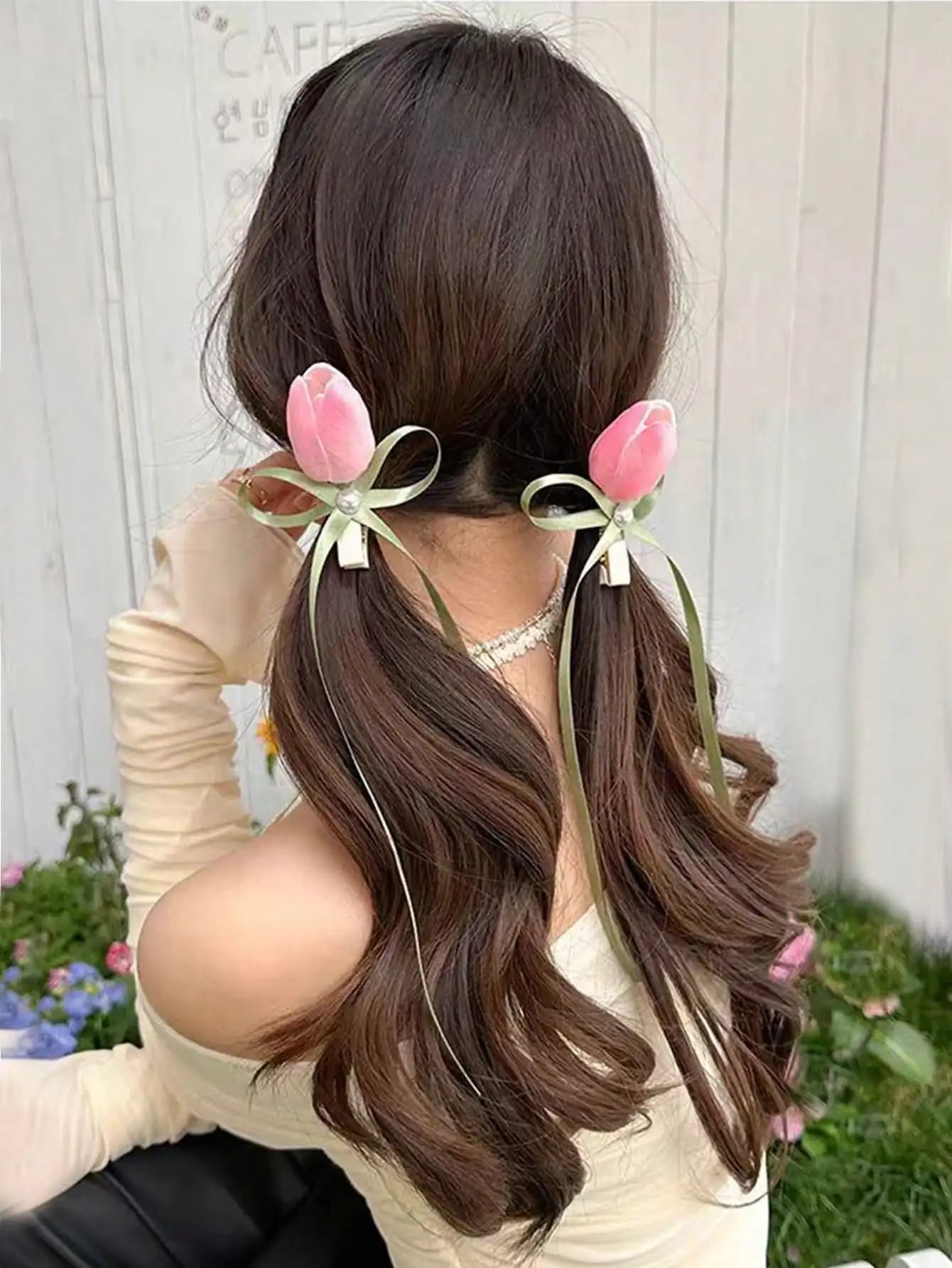 2 fermagli per capelli da donna rosa con graziosi fiori a tulipano e fermagli per capelli a coda di alligatore, adatti per feste da ballo, vacanze e uso quotidiano, accessori rosa Boho, fermagli per capelli per San Valentino, fermagli per capelli a forma di artiglio, fermagli per capelli.