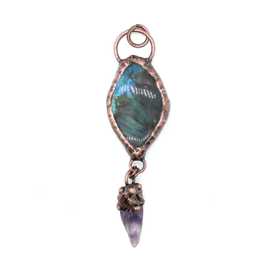 Naturtal Irregular Labradorite Stone Pendants For Women Necklace DIY Amethyst Citrine Rock Crystal Pendant Vintage Man Jewellery