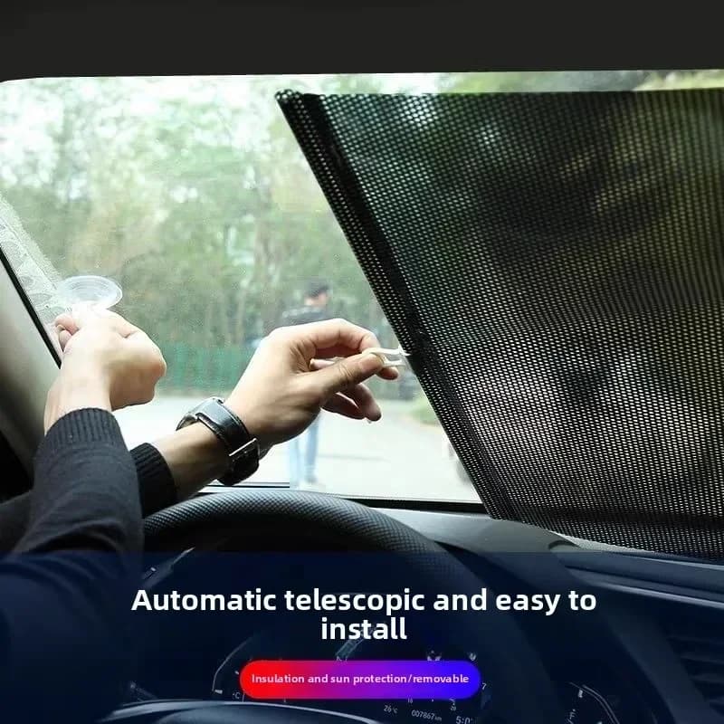 Parasole per finestre retrattili Blocco UV Scudi isolanti termici a prova di sole Protezione solare per auto Parabrezza Accessori per parasole