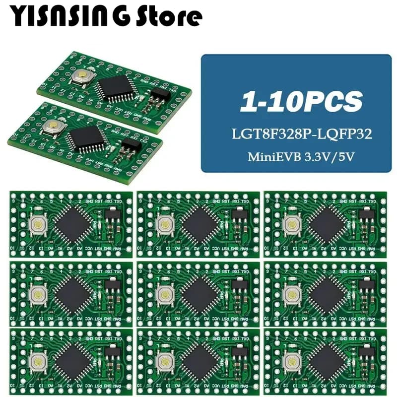 1-10pcs LGT8F328P LQFP32 MiniEVB 3.3V / 5V Replaces Pro Mini ATMEGA328P Fully Compatible For Arduino USE HT42B534-1 Driver
