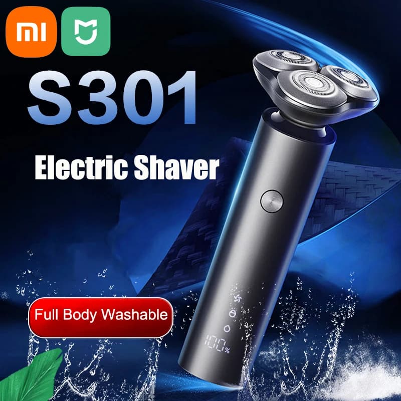 New XIAOMI MIJIA S301 Men's Electric Shaver Dry and Wet Satin Trimmer Shaving Machine IPX7 Portable Ceramic Blade Washable