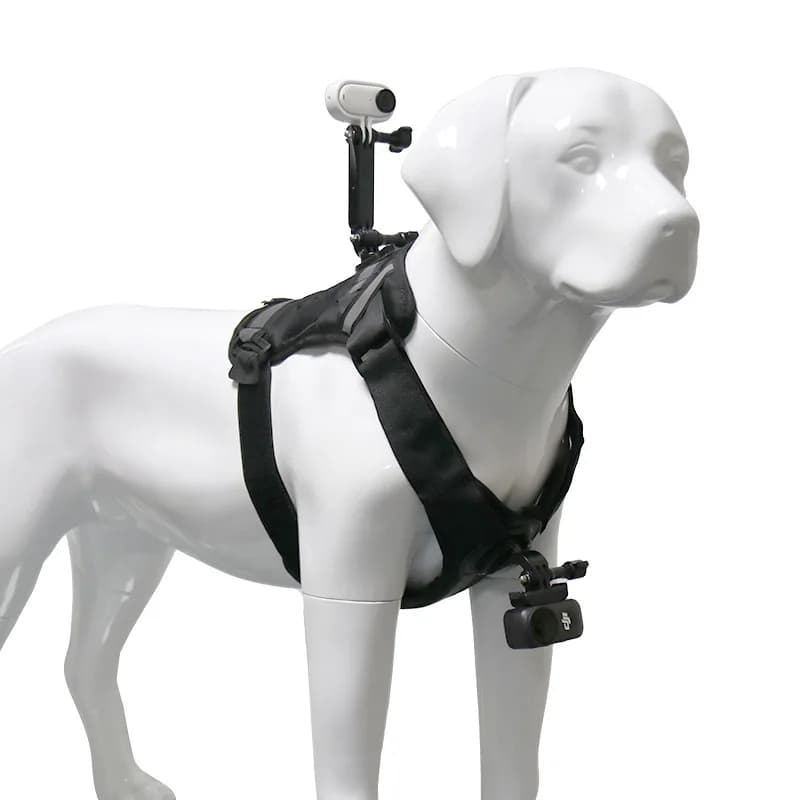 Pet camera strap - Dog vest with front and back shooting support - Suitable for GoPro/DJI Nano - Adjustable recording vest