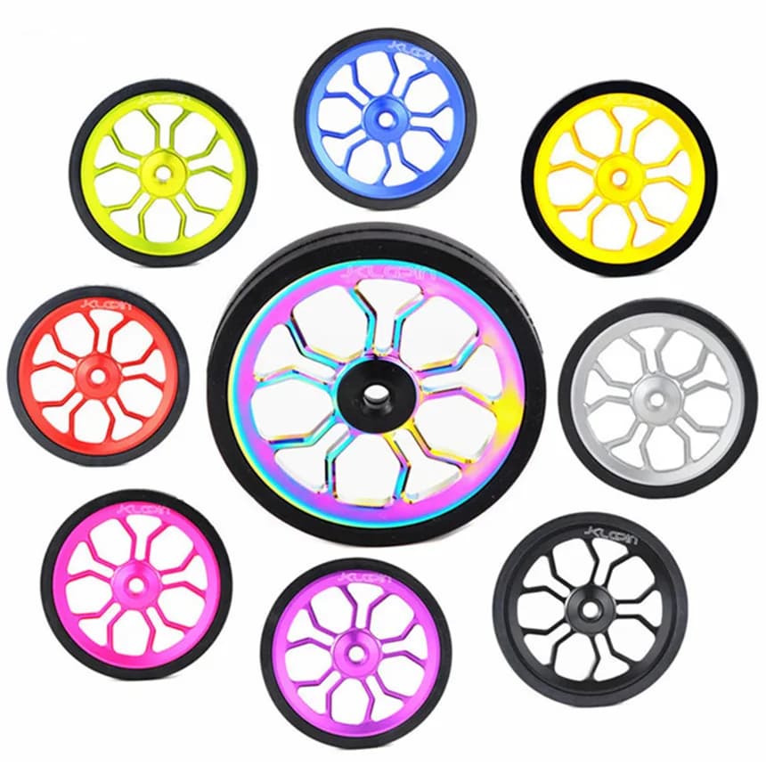 JKlapin 3D Hollow 82mm Spider Easy Wheel allargato pieghevole cuscinetto per bici ruota di spinta per bicicletta Brompton