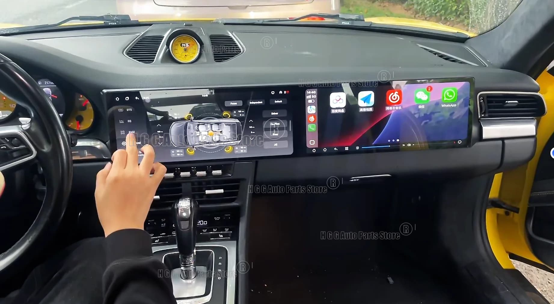 Autoradio PQ Auto Carplay per Porsche Cayman 911 991 987, per Porsche Boxster 997 2012-2023, sistema multimediale Android GPS, doppio schermo da 12,3 pollici.