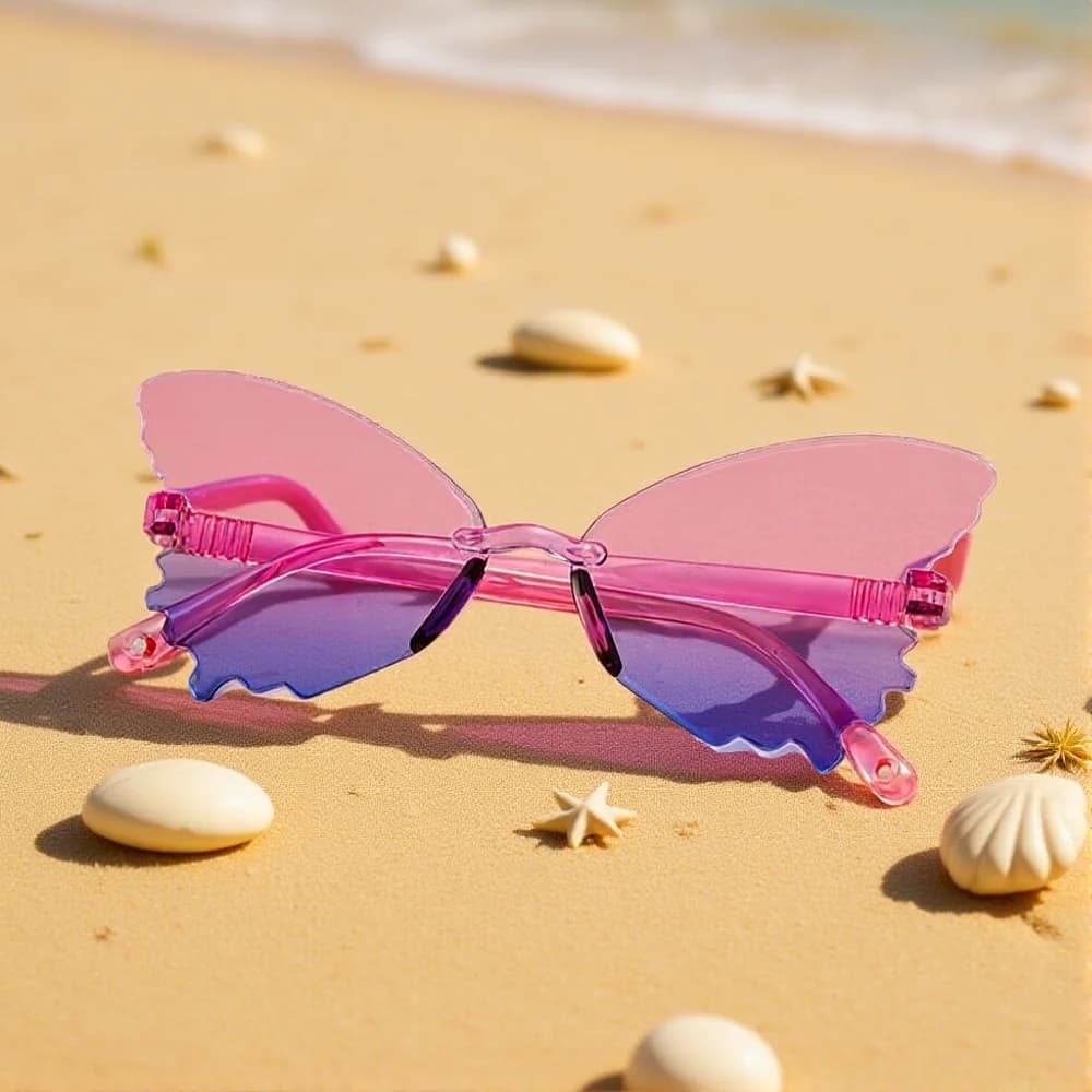 Moda senza montatura Farfalla Occhiali da sole per bambini Trendy Bambini Ragazzi Ragazze Outdoor Carino Occhiali da sole casual Baby Travel UV400 Shades