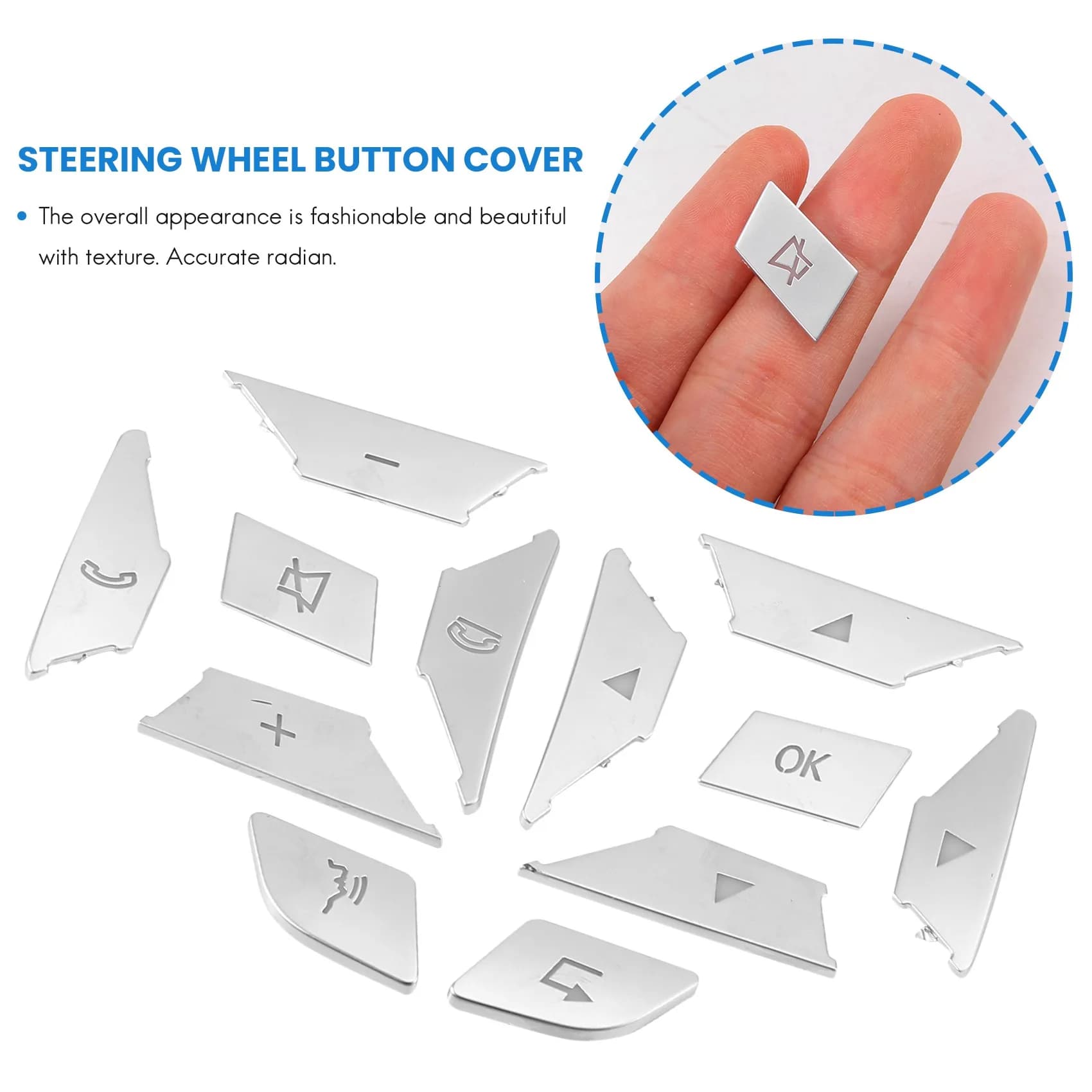 Wall decal for wheel buttons switch cladding for Mercedes Benz Class A B C E ML GL CLA GLA GLK SL SL W176 W246 W212 W204