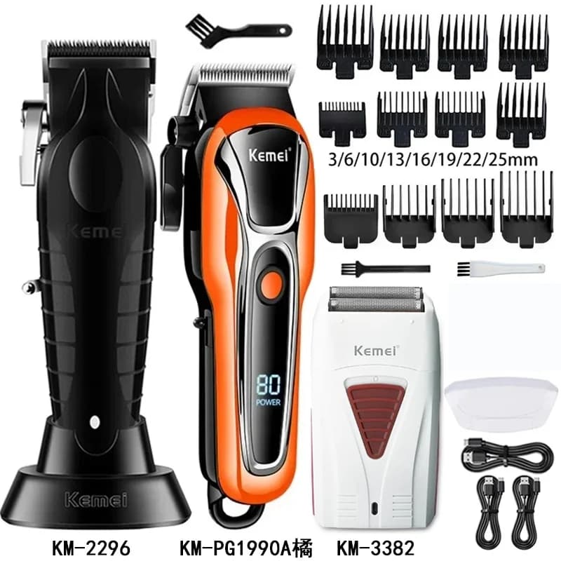 Kemei Men's Hair Clipper KM-2296 KM-PG1990A 3382 Electric Hair Trimmer Machine Professional Hair Cutting Machine Beard Trimmer