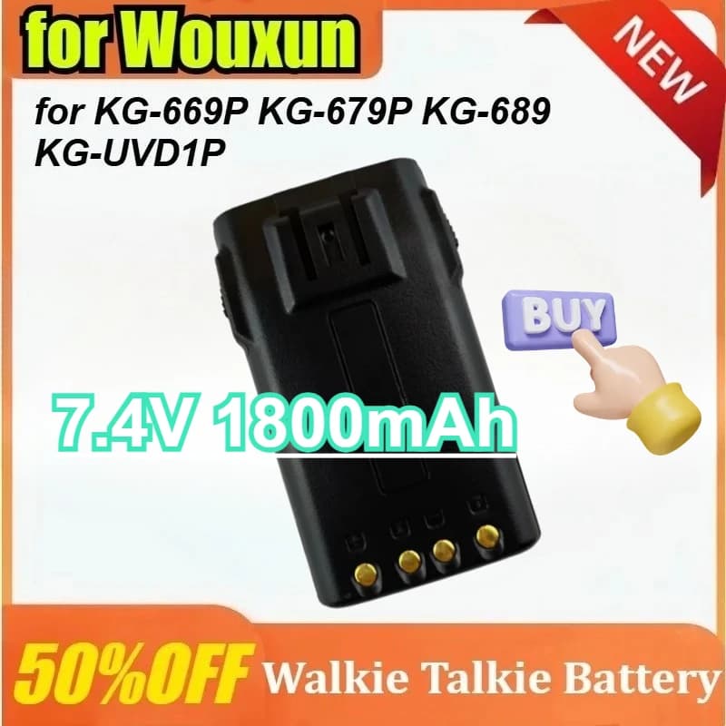 Nuovo 7.4V 1800mAh per Wouxun KG-669P KG-679P KG-689 KG-UVD1P Walkie-talkie Batteria
