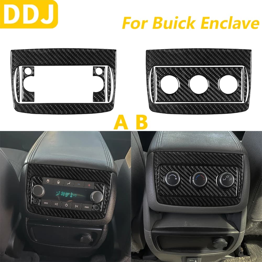 For Buick Enclave 2008-2012 Carbon Fiber Rear Air Conditioning Control Panel Surround Cover Trim Set Auto Accessories Sticker