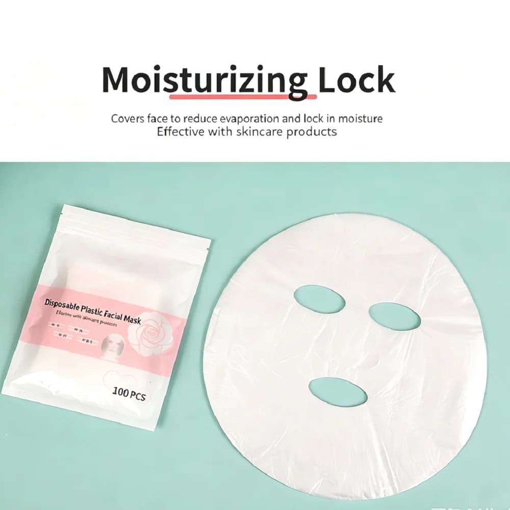 Disposable Plastic Film Full Face Cleaner Mask Neck Stickers Paper Transparent Masks Wrap Facial Beauty Makeup Tools