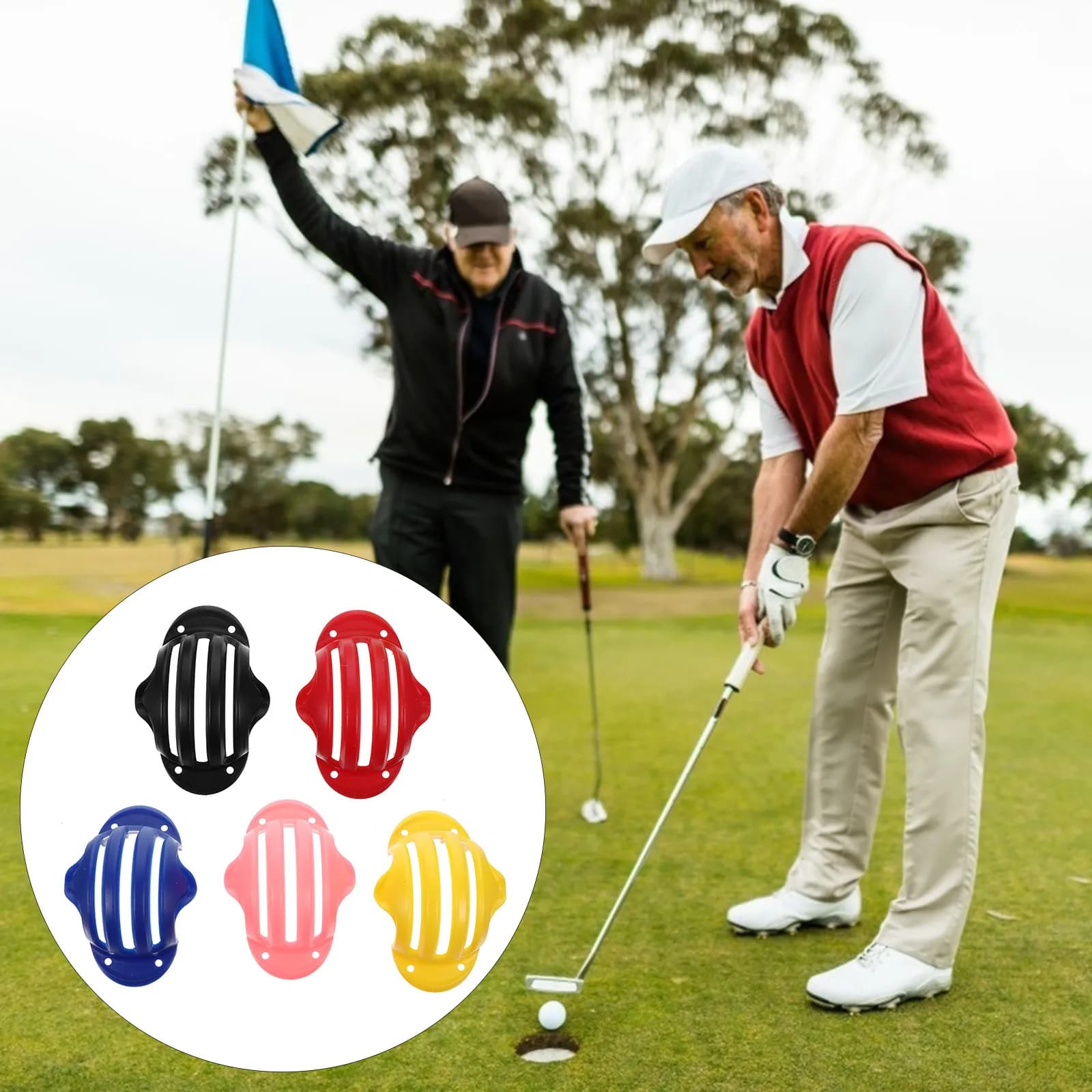 Set di 5 Marcatore Lineari per Palline da Golf, Strumento Leggero e Pratico per Disegnare Linee Dritte Precise, Accessori per Golf