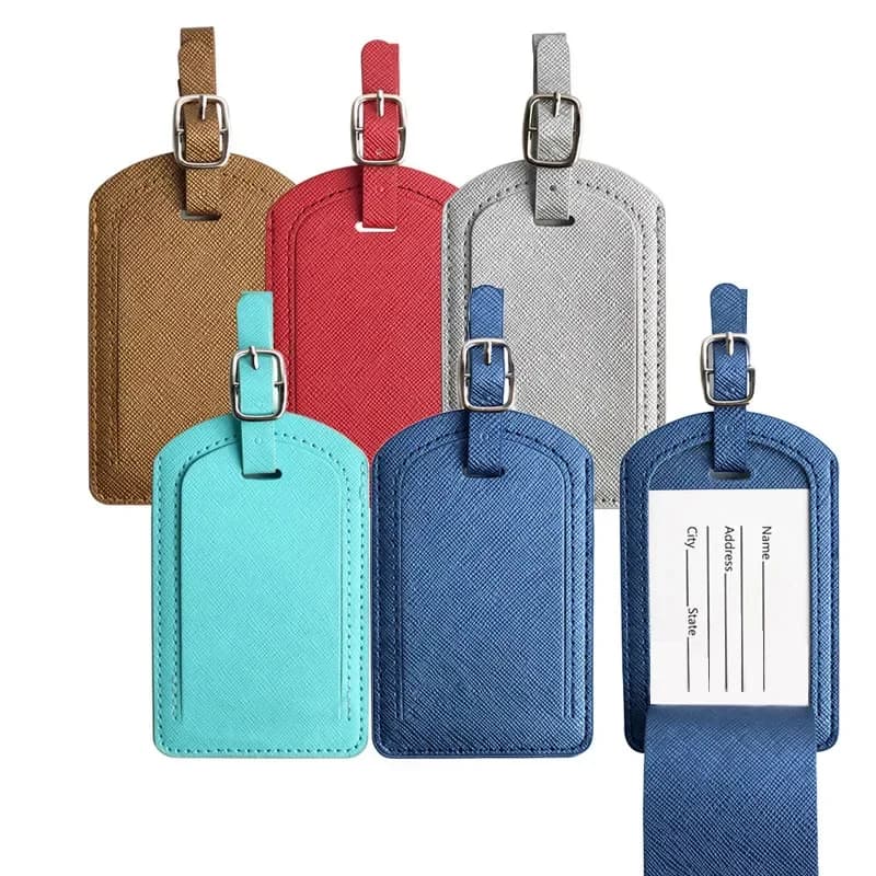 1PC Etichette per bagagli portatili Etichetta identificativa per valigia in pelle PU Etichetta per bagagli Etichetta per borsa Nome ID Indirizzo Titolare Carta per passaporto da viaggio