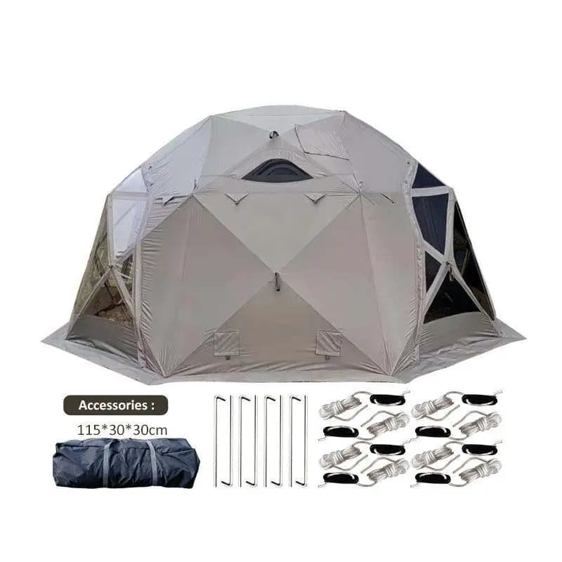Nuova Tenda da Campeggio per 3-4 Persone, Impermeabile, Portatile, Pieghevole, con Struttura in Alluminio, Una Camera da Letto, in Tessuto Oxford per Famiglie