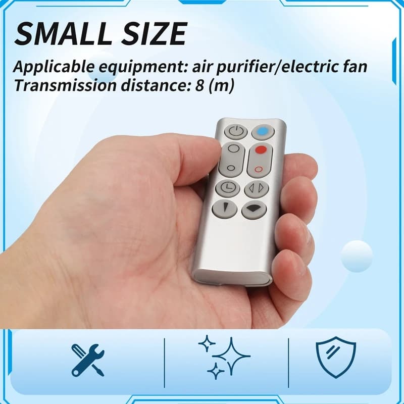 1 pezzo telecomando purificatore d'aria ventilatore senza foglie telecomando adatto per Dyson AM09 HP00 HP01 Silver-AT35