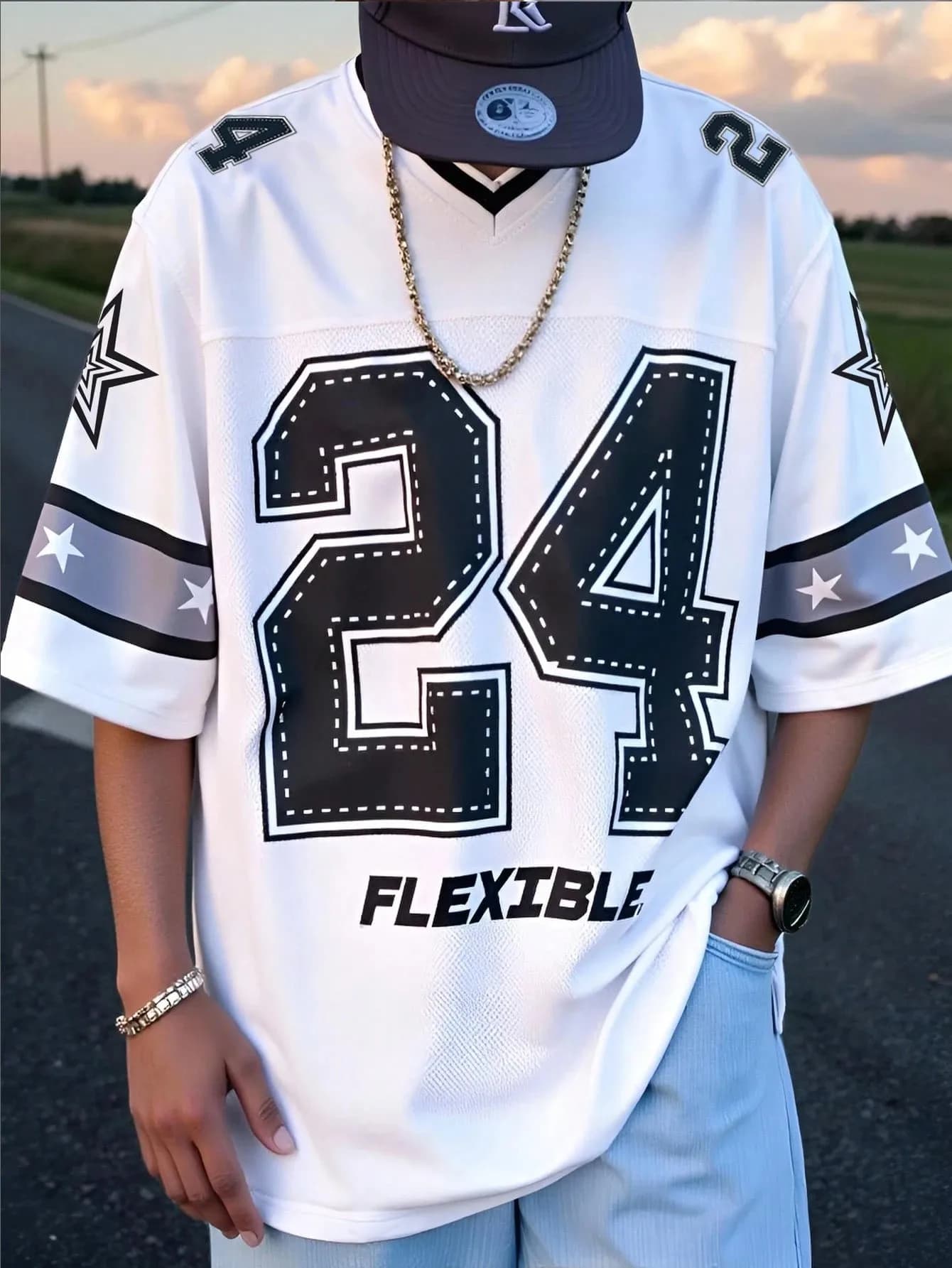 T-shirt Uomo Estivo 2026 Nuovo Modello con Scollo a V e Stampa Digitale 3D per un Look Casual Streetwear Comodo, Morbido e Traspirante