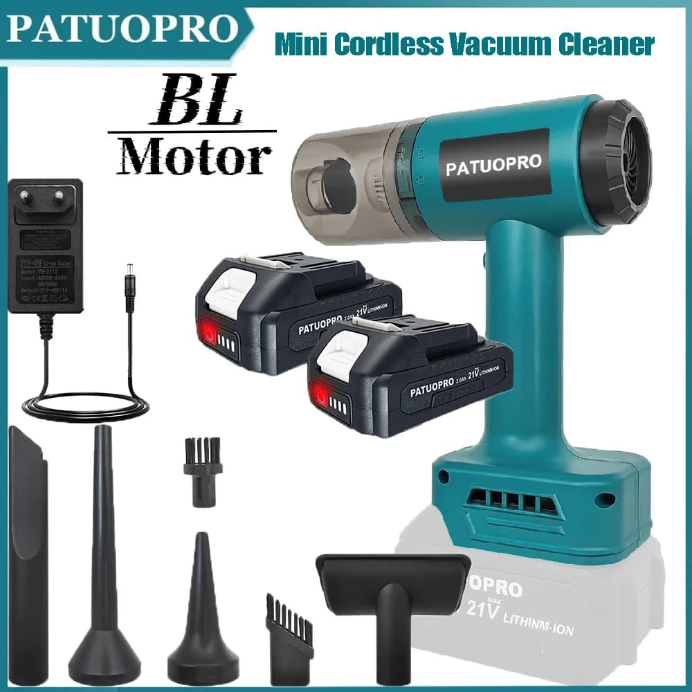 Mini aspirapolvere portatile senza spazzole 2 in 1, aspiratore senza fili per casa e auto, compatibile con batteria Makita 18V