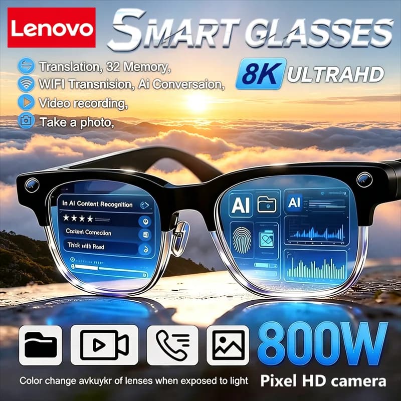 Intelligent AI multifunctional Lenovo glasses with Bluetooth call, voice assistant, music player and translation for office and travel - News