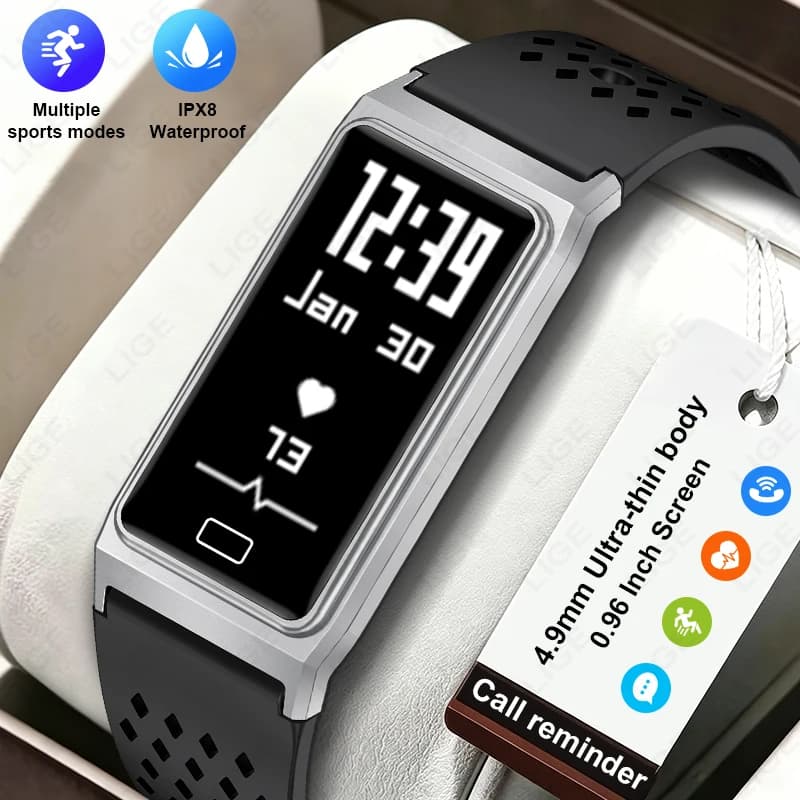 Call Reminder Menstrual Cycle Smart Bracelet 4.9mm Ultra-thin IPX8 Waterproof Heart Rate Blood Oxygen Sports Tracker Smartwatch