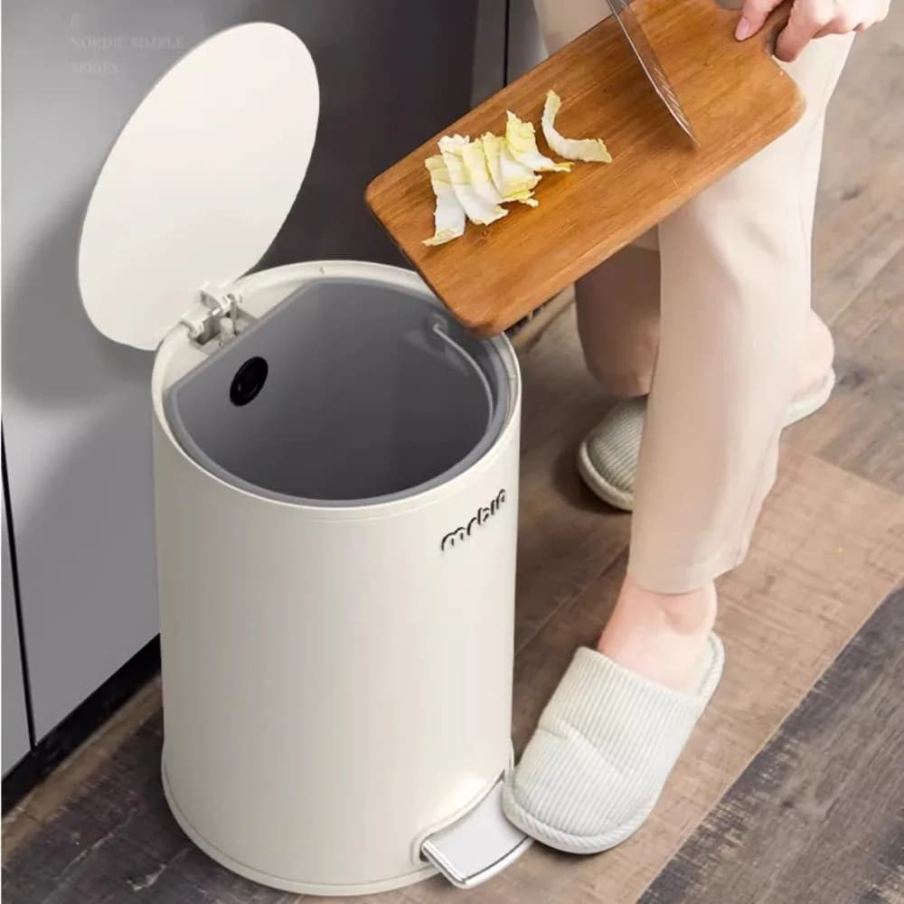 Pattumiera a pedale con coperchio 6/9/13L Soggiorno Cestino della spazzatura Cucina Bidone della spazzatura Processore di residui alimentari Forniture per la casa