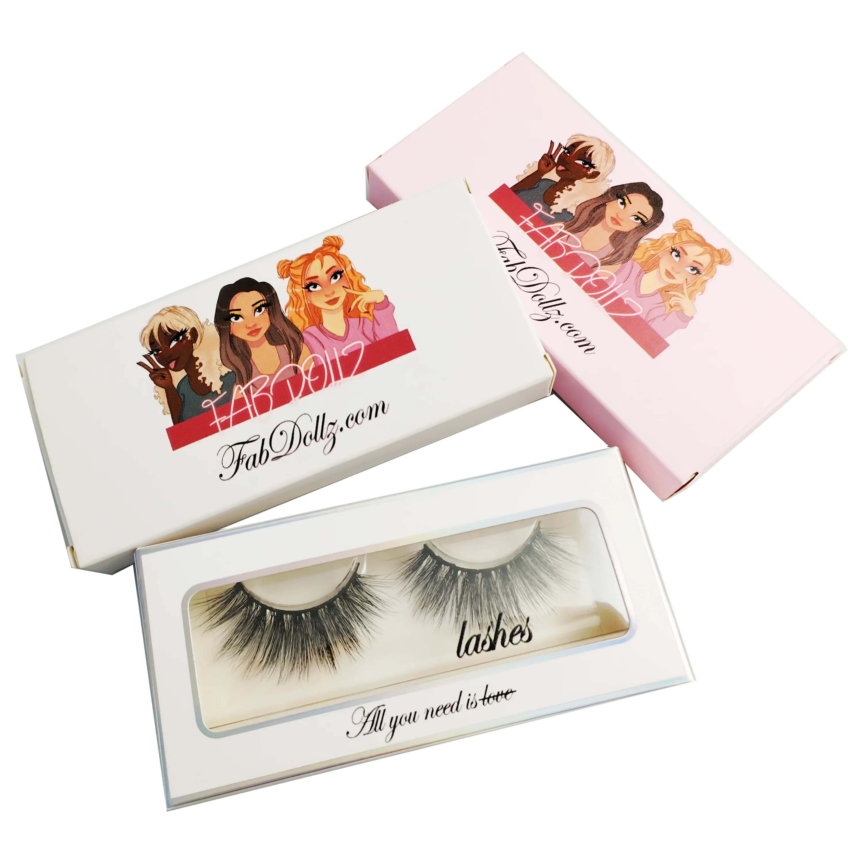 Pack of 25MM Eyelash Boxes Wholesale Paper Boxes For Smooth Rock Eyelashes Customized private label fake lashes of bulky makeup mink