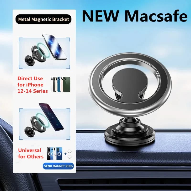 Supporto Magnetico per Telefono da Auto, Montaggio su Bocchetta dell'Aria, Supporto GPS per Smartphone in Auto, per iPhone Xiaomi Samsung, Staffa Rotante