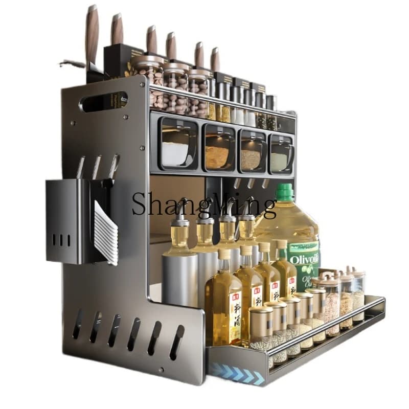 ZYH Shelves extractable kitchen shelf for dressings Multi-functional wand knife holder