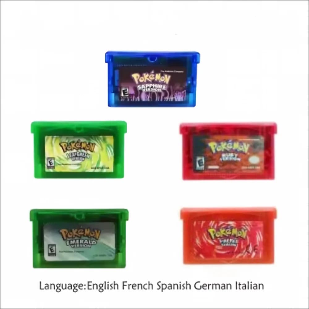 GBA Game Pokemon Series Video Game Cartridge Console Card Pokemon Emerald FireRed Ruby LeafGreen Sapphire Multi-language