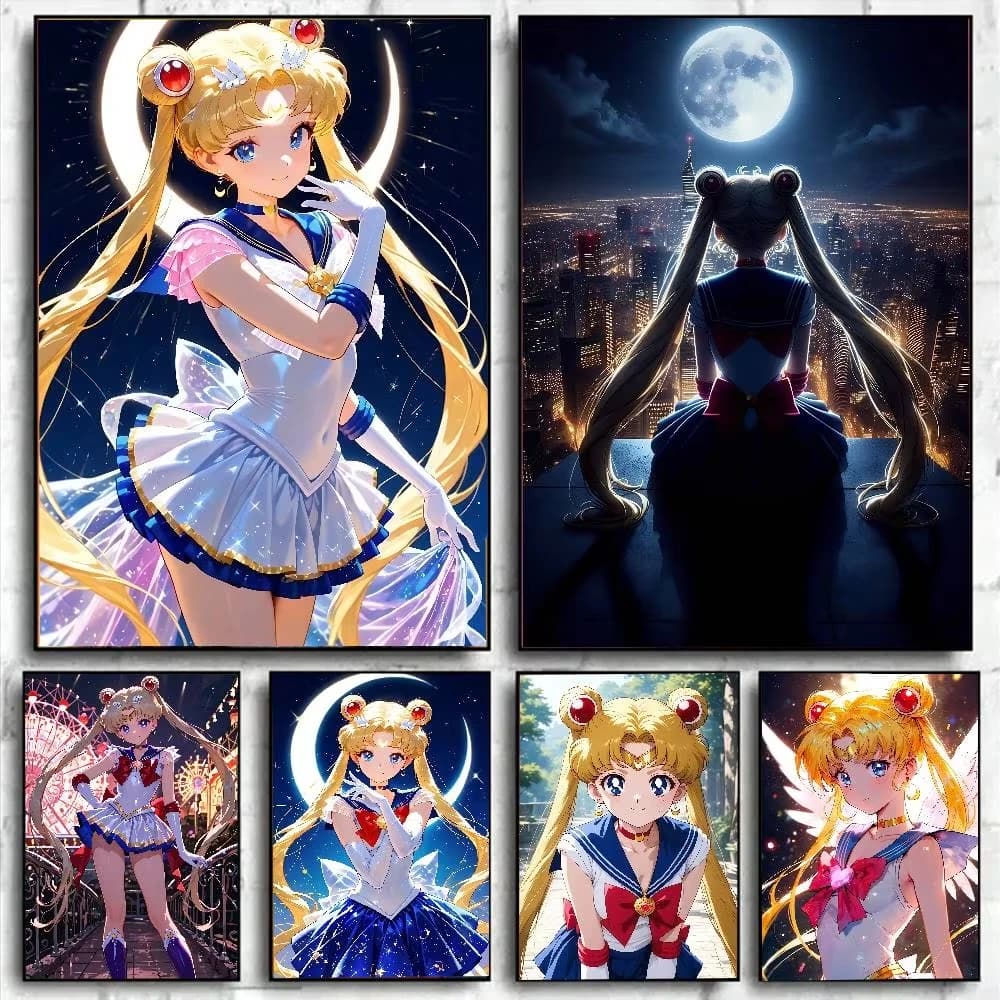 Acrylic Paint By Numbers Sailor Moon Anime Painting By Numbers on Canvas Coloring By Number for Adults Paint Digital Art