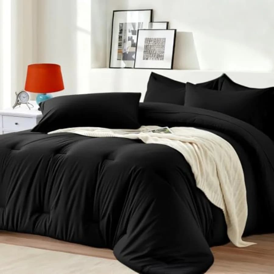 Set Copripiumino 7 Pezzi - Set Letto Completo Morbido con Copripiumino Leggero Alternativa alla Piuma e Lenzuolo Piatto
