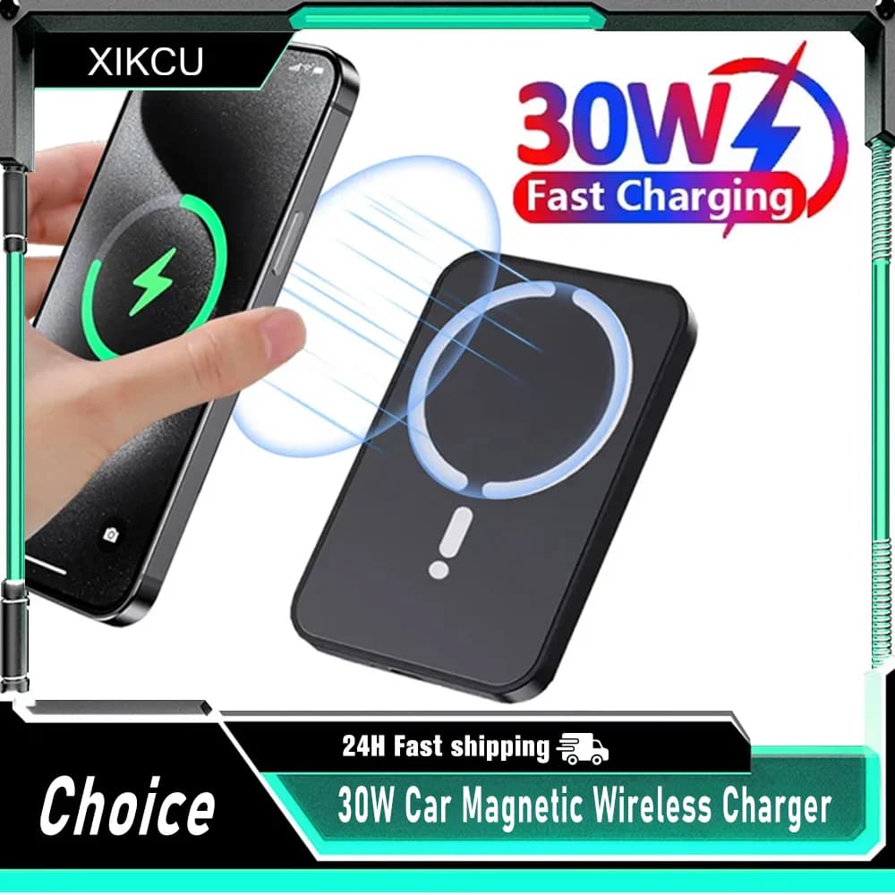 Caricabatterie Wireless Magnetico da 30W per Auto, Supporto GPS per Telefono da Bocchetta dell'Aria, Compatibile con Magsafe iPhone 16 15 14 13 12 Pro Max, Ricarica Rapida