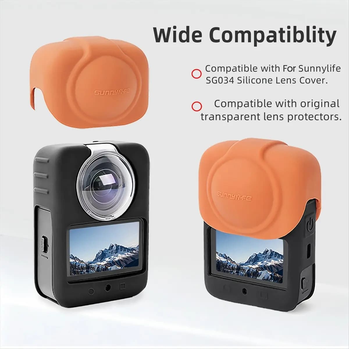 M05K SUNNYLIFE per DJI OSMO 360 Custodia in silicone Copriobiettivo Impermeabile Anti-caduta Resistente all'usura Accessori per fotocamera panoramica B