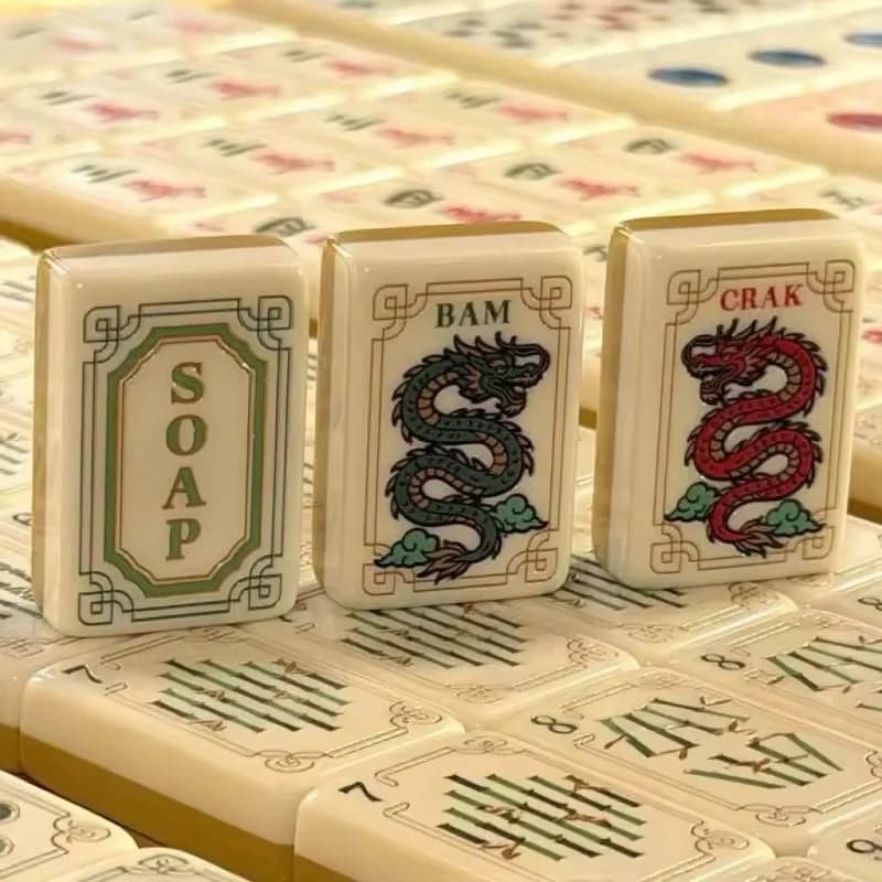 Modern luxury American mahjong tiles 160 pieces 36mm 4 layers engraved acrylic tiles, in stock for 4 people