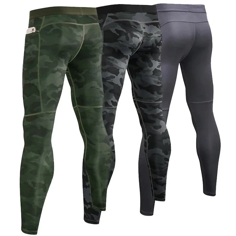 Men's Compression Pants Quick Dry Fit Sportswear Running Glue Legging Fitness Training Cycling Sports Hinge Pocket Yoga Pants