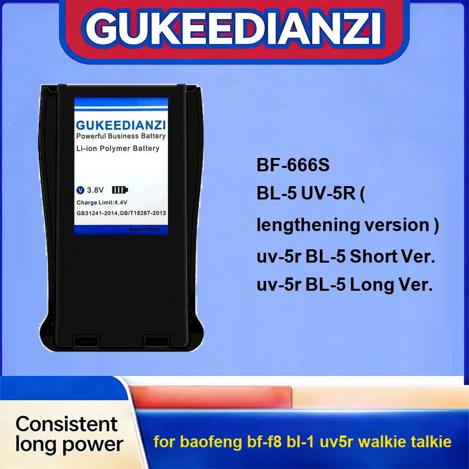 Battery Stable UV-5R BL-5 Long Ver. BF-666S UV-5R BL-5 Short Ver. 2600-4650mAh For Baofeng BF-F8 BL-1 uv5r Walkie Talkie