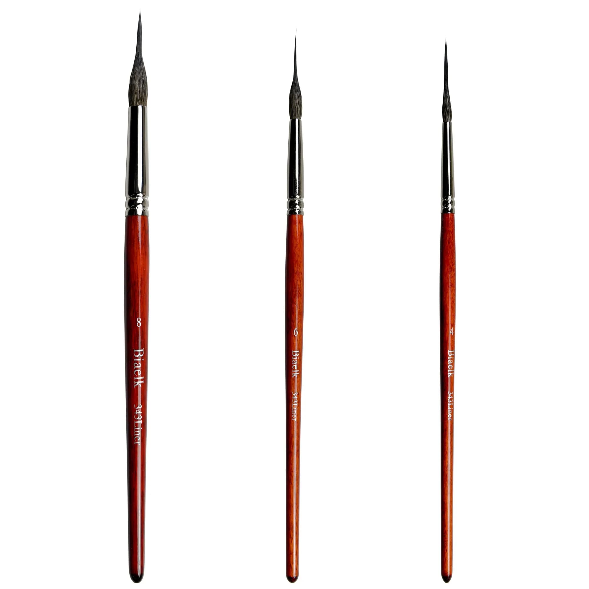 3PC/Set 343Liner High Quality Squirrel Mix Hair Watercolor Paint Long Liner Artist Brush For Painting
