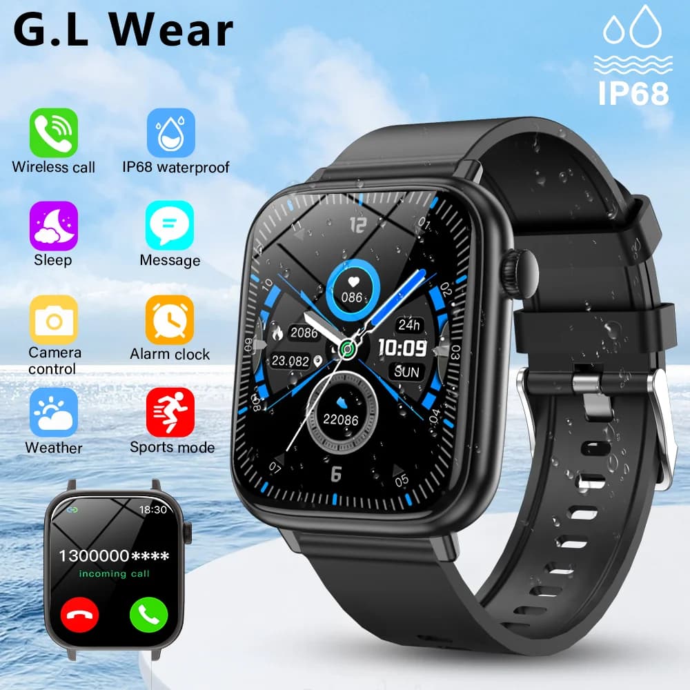 2025 Nuovo Smart Watch da donna Schermo da 1,85 pollici Quadrante personalizzato IP68 Orologio intelligente impermeabile da uomo Bluetooth Talk Bracciale alla moda