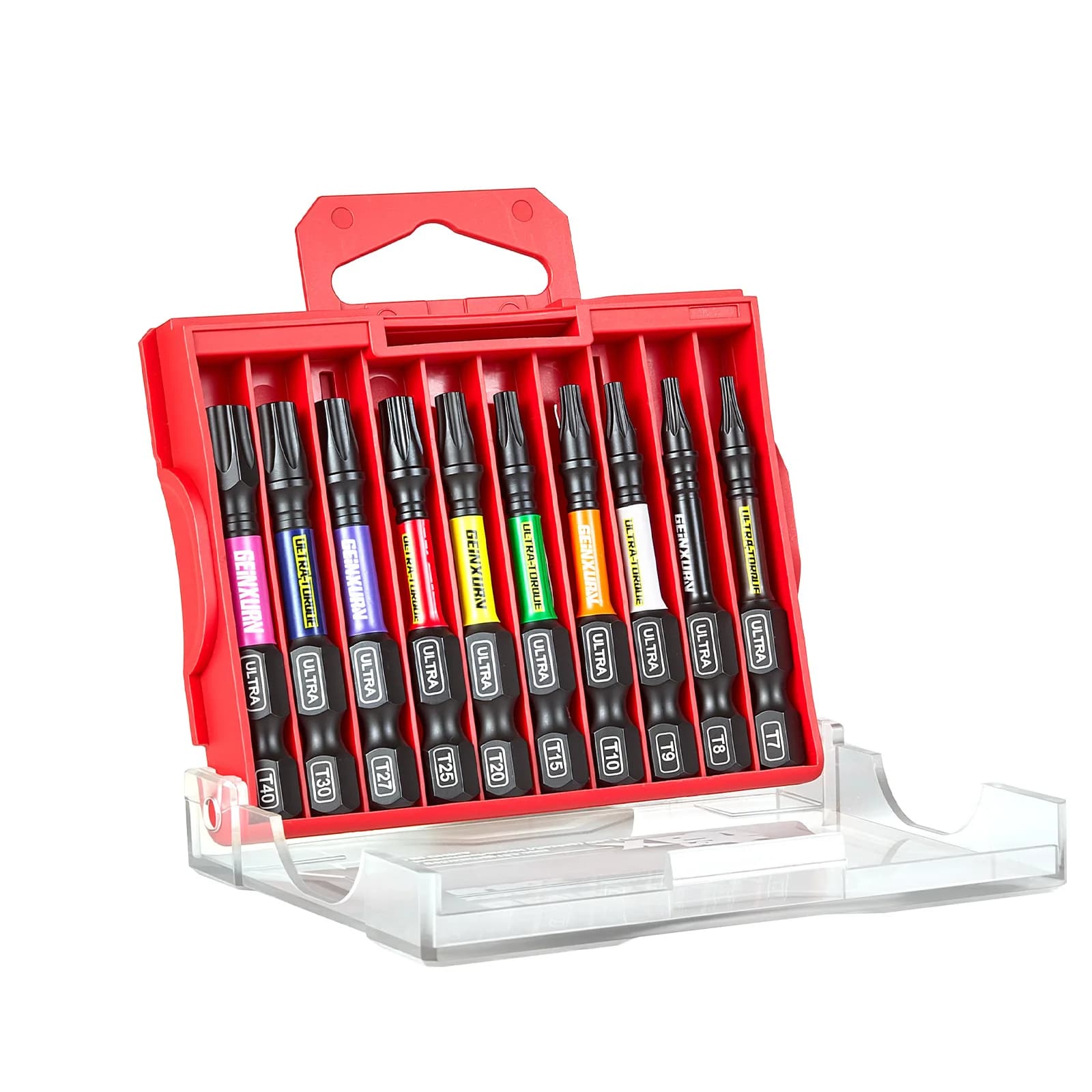 Geinxurn Set di Punte per Avvitatore a Impulsi TORX da 2/3/6 Pollici T7-T40 con Custodia Meccanica, Acciaio S2, per Riparazioni Auto e Uso Domestico