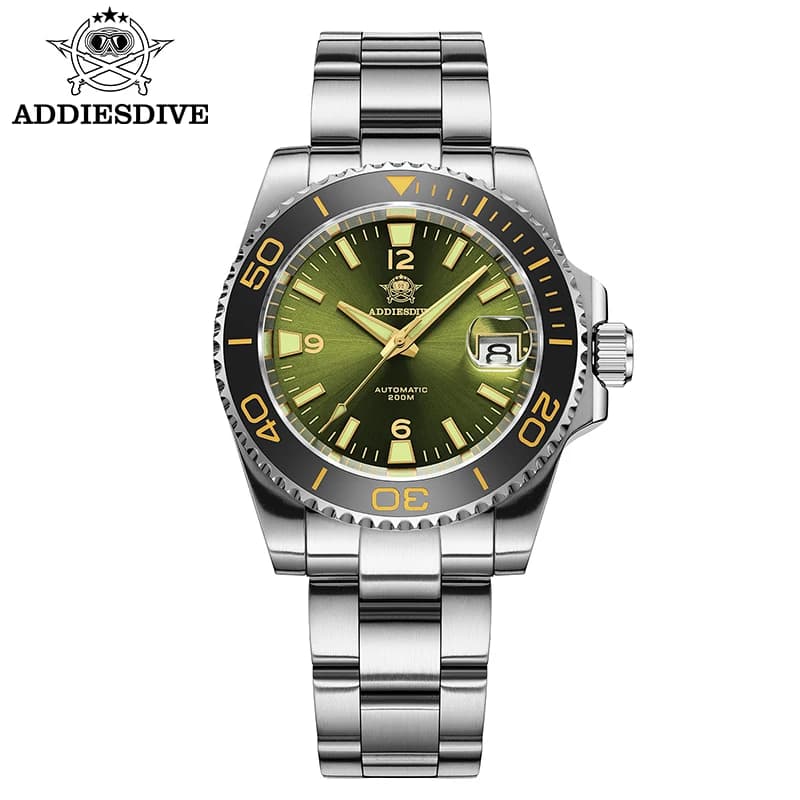 ADDIESDIVE New Mergulho Regal Man's Watch 8215 Automatic AR Sapphire Coated Glass Bezel Ceramic 200m Luminous Stainless Steel St