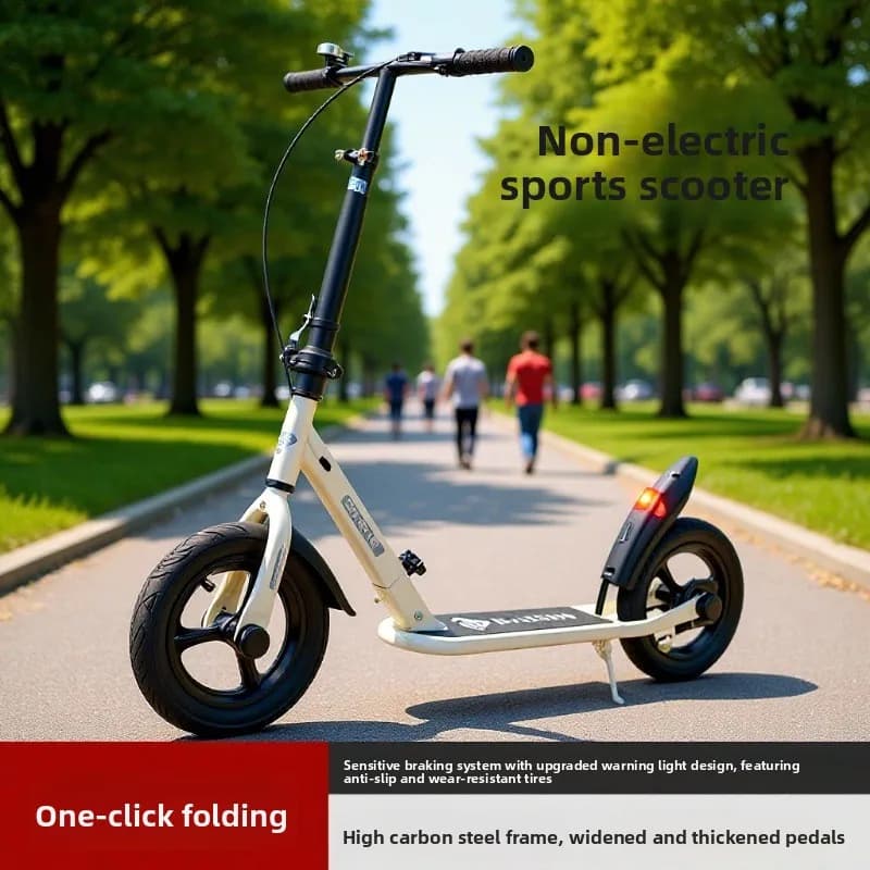 Nuovo Monopattino Pieghevole per Giovani, Scooter a 2 Ruote Leggero per Pendolari e Campus, Monopattino con Pedale per Adulti