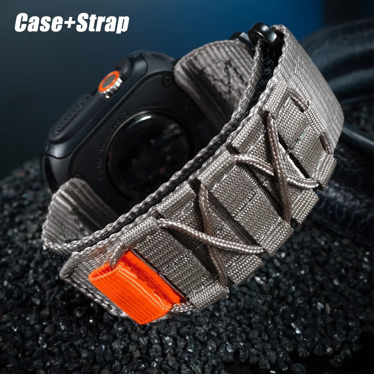 Cinturino da polso in nylon + custodia in TPU per Apple Watch Ultra 2 Series 9 8 7 6 SE 5 cinturino sportivo tattico per braccialetto iwatch 49 45 44 40 41mm
