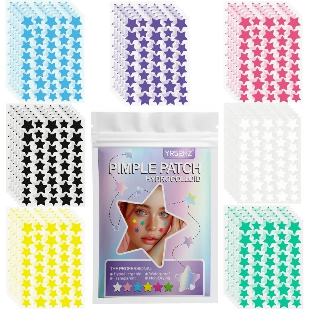 Cerotti Hydrocolloidali per Acne a Forma di Stella, Stickers Aesthetic Carini per Selfie, Long-lasting Formula Non Drying, 280/1120/1680