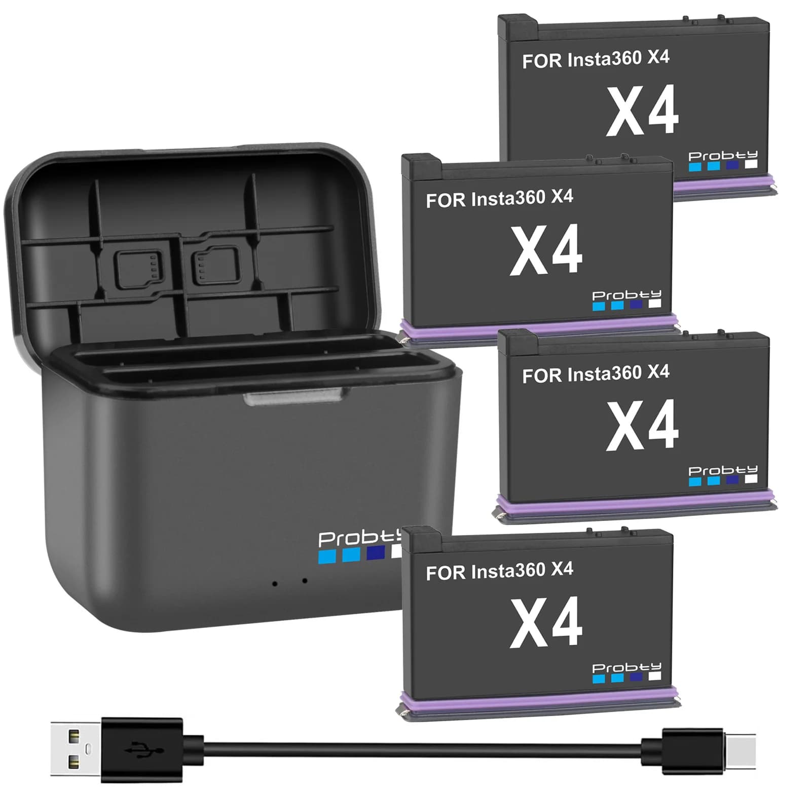 Per Insta360 ONE X4 Batteria e 2 Slot Caricatore 360 Panoramica Action Camera Accessori Batterie Per Insta360 X4 Batteria Della Macchina Fotografica