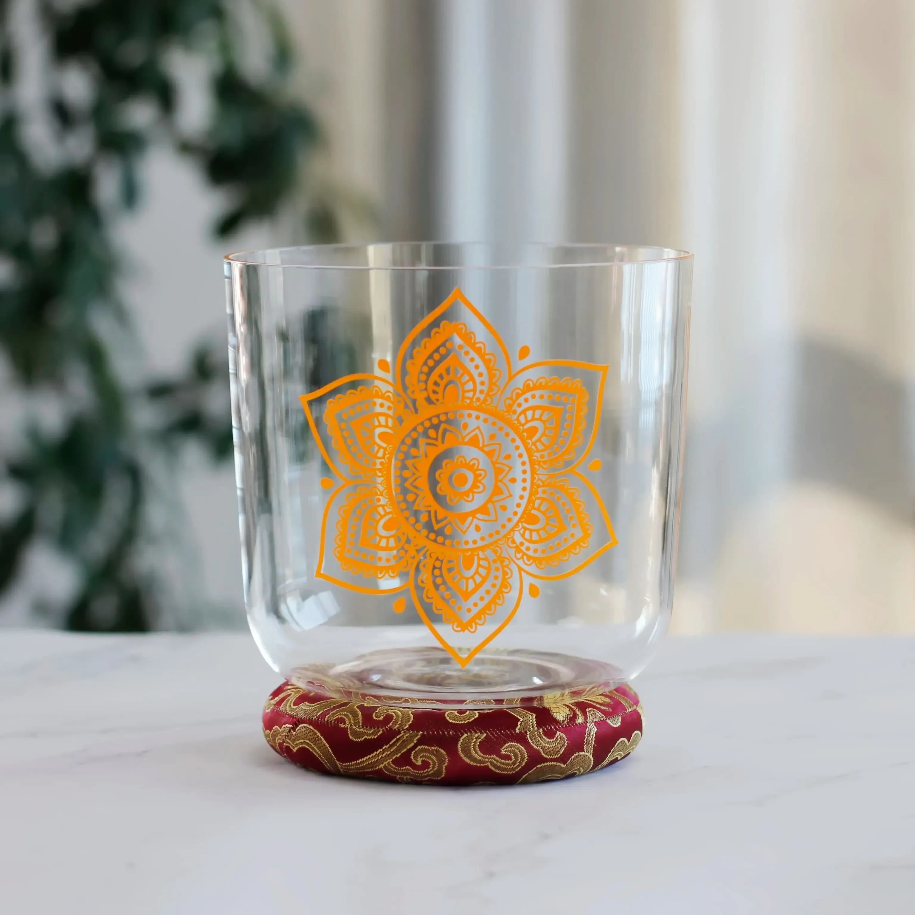 STAR LINKUP 5" Crystal Singing Bowls Orange Chakra Meditation Yoga Healing the Mind Sound Therapy 440/432HZ Crystal Sound Bowl